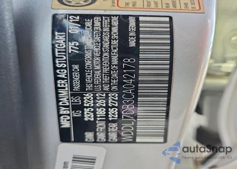 2012 Mercedes-Benz Cls 550 z USA, uszkodzony, nr VIN WDDLJ7DB3CA042178